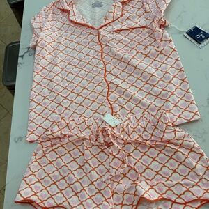 Roller Rabbit x Target Geo Hearts Short Sleeves & Shorts Set, Sz S NWT